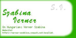 szabina verner business card